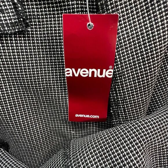 Avenue Pants Womens 26 Black White Mini Houndstooth Pull On Ankle Stretch Career - Picture 14 of 15